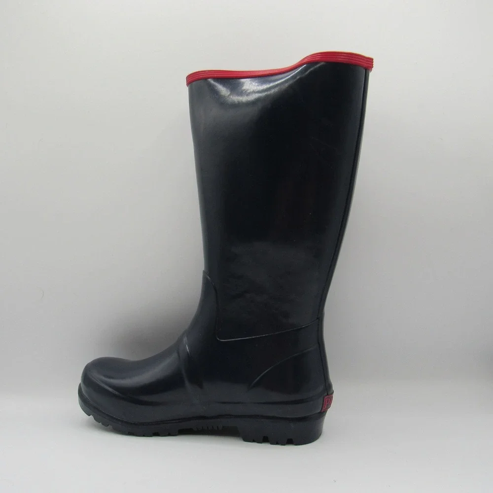 Polo Ralph Lauren Rain Boots Kids 2 Navy Blue Excellent Waterproof Big Pony Logo